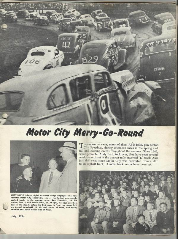 Motor City Speedway - Wayne Bennett News Clippings 26 (newer photo)